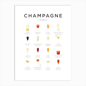 Champagne Cocktails Minimal Art Print