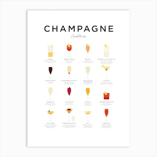 Champagne Cocktails Minimal Art Print