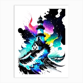 Lighthouse On The Wave Art Print