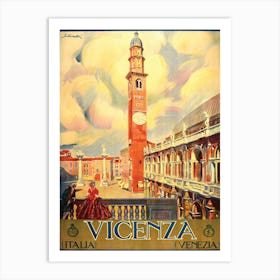 Square In Venice, Italy, Travel Poster Art Print