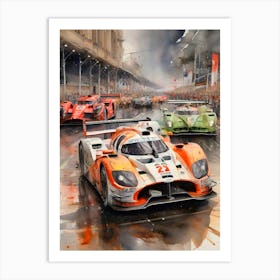 Race Cars At Le Mans Art Print