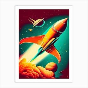 Flyby Vintage Sketch Space Art Print