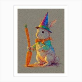 Rabbit In A Hat 4 Art Print