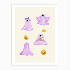 Purple Ghosts Art Print