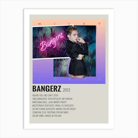 Miley Bangerz Cyrus Bangerz 2013 Poster 2 Art Print