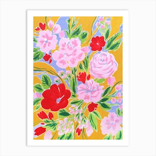 Autumnal Blooms Colourful Art Print