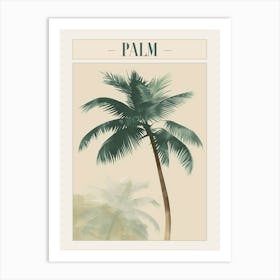 Palm Tree Minimal Japandi Illustration 3 Poster Art Print