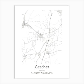 Gescher,Germany Minimalist Map Poster