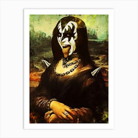 Kiss Mona Lisa 1 Art Print