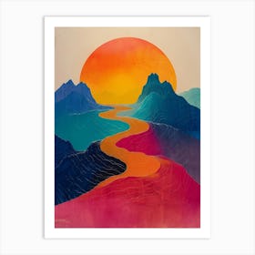 Sunset In The Mountains 37 Art Print