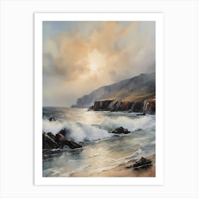 Vintage Coastal Seaside Painting (3) 1 Art Print
