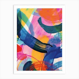 Rainbow Paint Brush Strokes Organic 6 Art Print