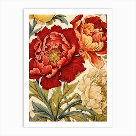 Peony Flower Pattern Art Print