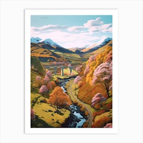 The West Highland Way Scotland 1 Hike Illustration Art Print