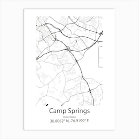 Camp Springs,United States Minimalist Map 1 Art Print