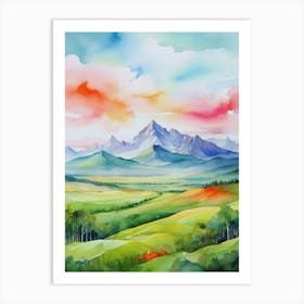 Watercolor Landscape Painting 7 Art Print