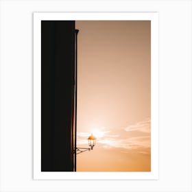 Lantern golden hour minimalistic | Italy Art Print