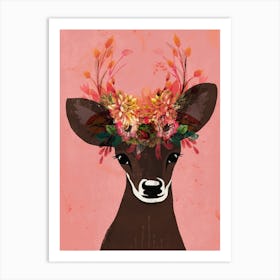 Flower Deer Art Print
