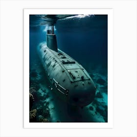 Submarine In The Ocean -Reimagined 9 Art Print