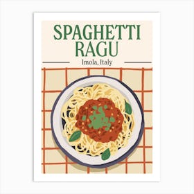 Spaghetti Pasta Ragu Food Kitchen Copy Art Print