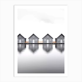 Minimal Houses On The Water Art Print