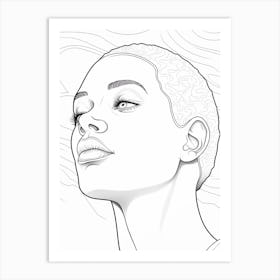 Detailed Realistic Illustration Of A Face Art Print