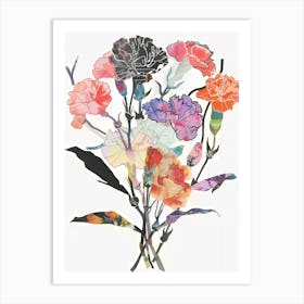 Carnation 5 Collage Flower Bouquet Art Print