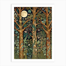 William Morris Forest In The Moonlight Art Print