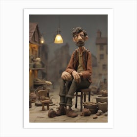 Man Sitting On A Chair Art Print