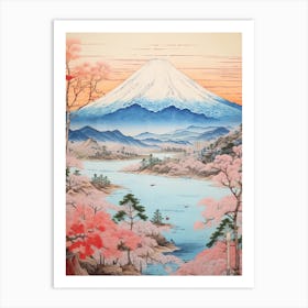 Chugoku Mountains In Multiple Prefectures, Ukiyo E Drawing 4 Art Print