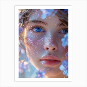 Fairytale Girl With Blue Eyes Art Print