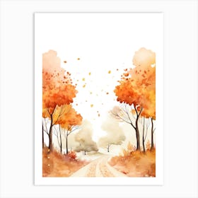 Cute Autumn Fall Scene 5 Art Print