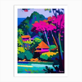 Kep Cambodia Colourful Painting Tropical Destination Art Print