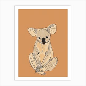 Koala Boho, Line Art Art Print