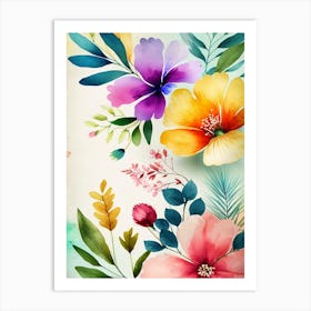 Watercolor Flowers 4 Art Print