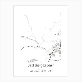 Bad Bergzabern,Germany Minimalist Map Art Print