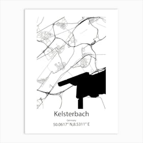 Kelsterbach,Germany Minimalist Map Art Print