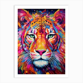 Colorful Tiger Face Art Print
