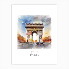 France, Paris Storybook 4 Travel Poster Watercolour Art Print