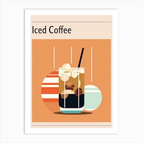 Iced Coffee Midcentury Modern Poster Art Print