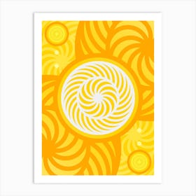 Geometric Abstract Glyph in Happy Yellow and Orange n.0036 Art Print