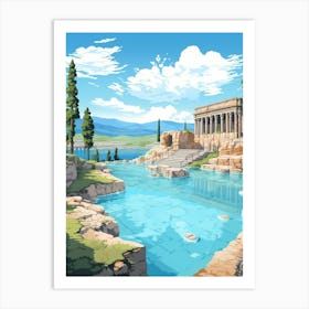 Pamukkale Thermal Pools And Hierpolis Cleopatras Pool 3 Art Print