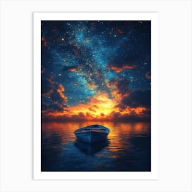 Boat In The Sky Art Print