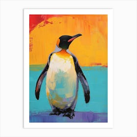 Galapagos Penguin Half Moon Island Colour Block Painting 6 Art Print