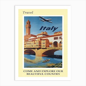 Italy Vintage Travel Poster, Karen Arnold Art Print