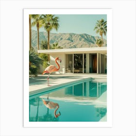 Palm Springs Flamingo Foto, Mid Century Kalifornien Sommer print Art Print