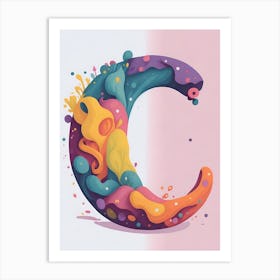 Colorful Letter C Illustration 16 Art Print