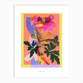 Buttercup 4 Neon Flower Collage Poster Art Print