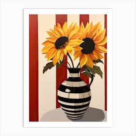 Bouquet Of Sunflower Flowers, Autumn Fall Florals Painting 3 Art Print