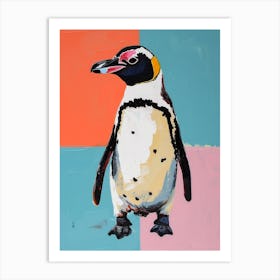 African Penguin Colour Block Painting 1 Art Print